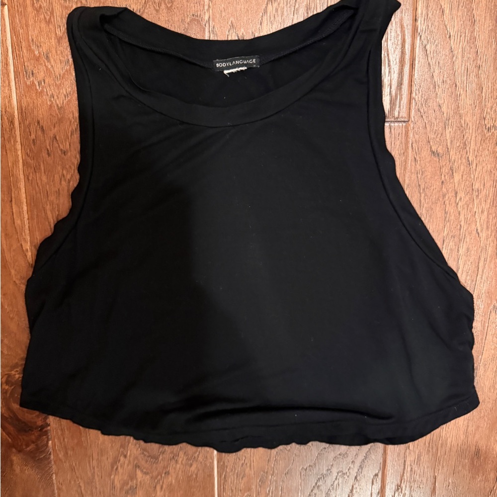 bodylanguage black cropped tank
